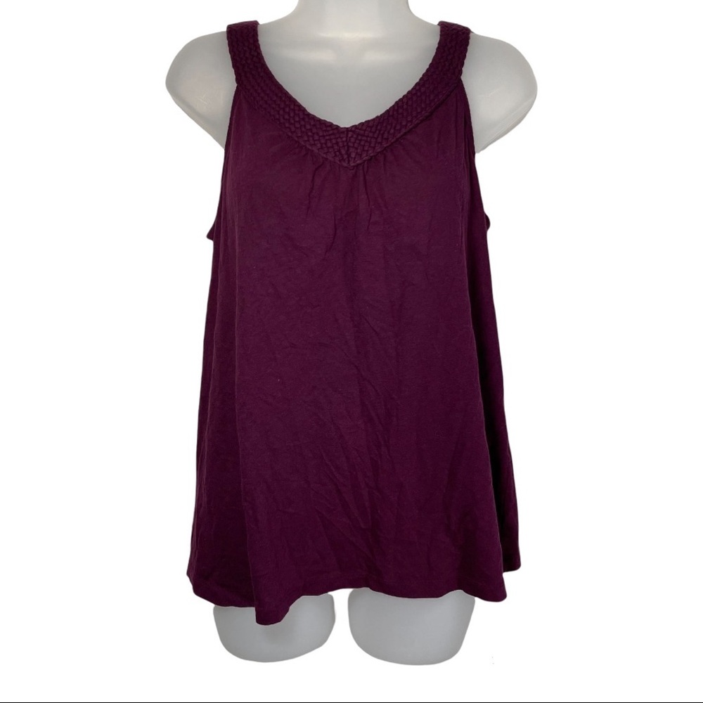Maroon Braided Strap V Neck Tank Top GAP Large
